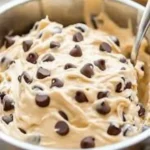 Delicious chocolate chip cookie dough dip served with dippers