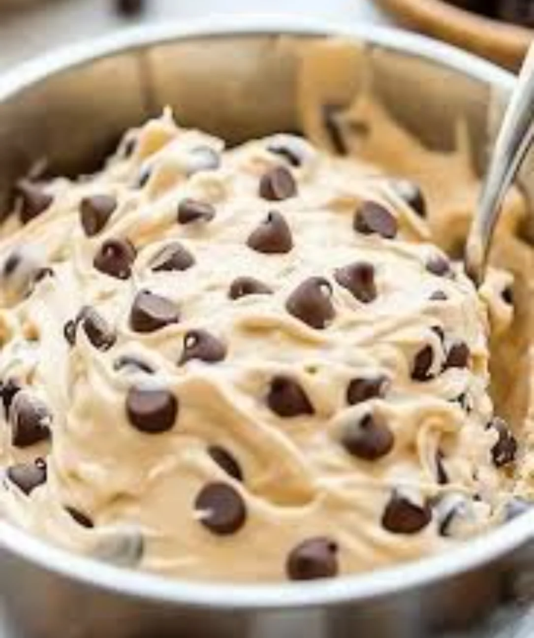 Delicious chocolate chip cookie dough dip served with dippers